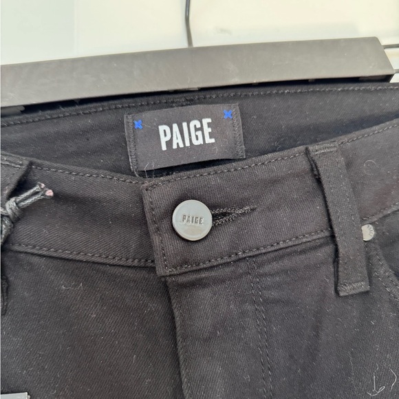 Paige Colette Crop Flare Jean in Black Shadow - Picture 4 of 8
